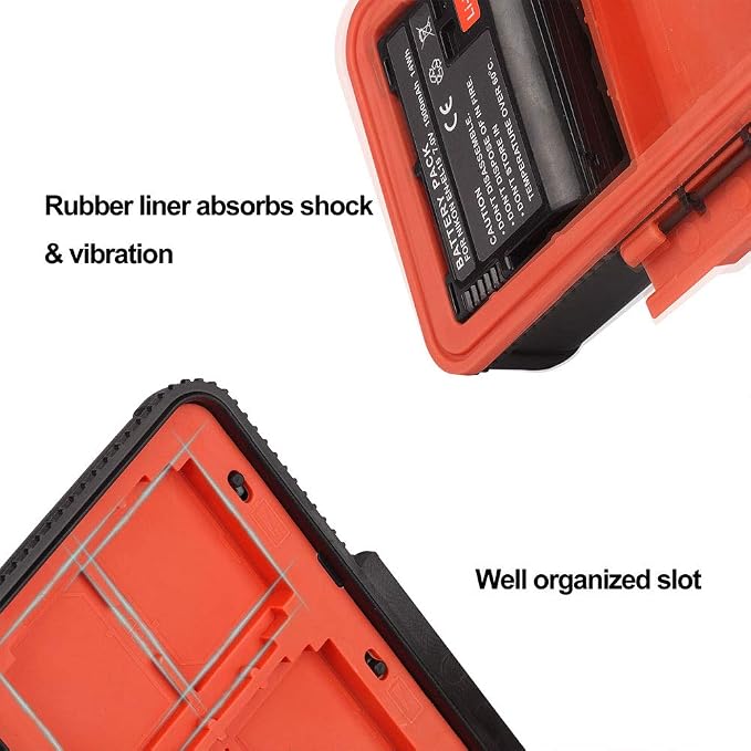 LENSGO Camera Battery Memory Card Case, Memory Card Hard Protector Case Water-Resistant Anti-Shock Compact Camera Battery Card Storage Box - Image 4