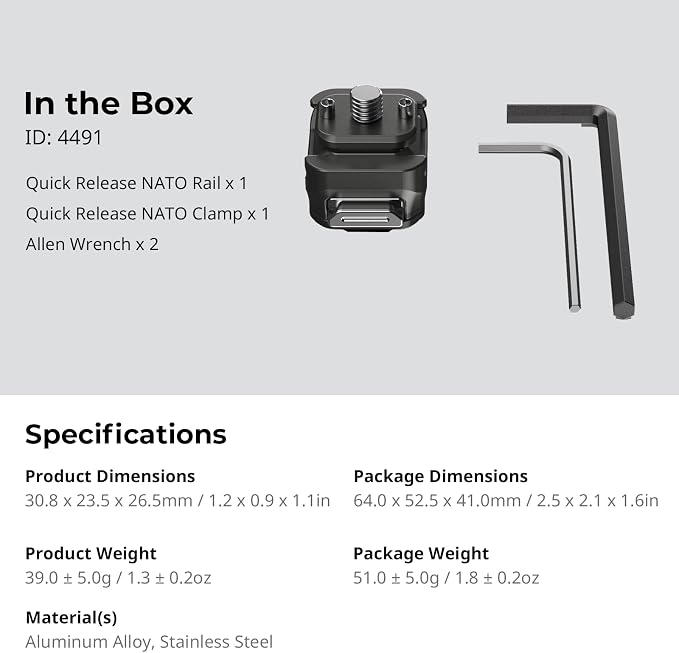 SmallRig HawkLock H21 QR Mount Plate Dual-Directio NATO Rail | Anti-Deflection 1/4"-20 Screw, holds up to 11lb for cameras, monitors, action cameras - Image 10