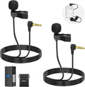 NEEWER Mini Lavalier Microphone (2 Pack), 6.6ft/2m Clip On Wired Condenser Lapel Mic with 3.5mm TRS Plug, Compatible with DJI Mic 2, Rode Wireless Go II, CM28 CM31 Camera, LM5 | Wired, Condenser, 3.5mm TRS Plug, Compatible with DJI Mic 2 Rode Wireless ... by Neewer