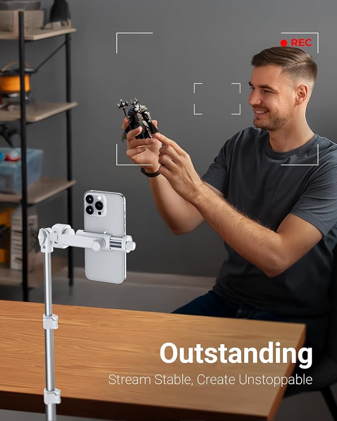 VIMOSE 66" Phone Tripod, Tripod for iPhone with Remote & Phone Stand | Extendable Cell Phone Tripod for Video Recording, Ultimate Tripod & Monopod Accessories for iPhone/Android, Monza White - Image 4