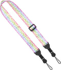FIEIL Adjustable Shoulder Strap, Nylon Camera Strap, Comfortable Neck Strap for iPad, Cellphone Tablet, Camera, Laptop, Binocular, Luggage Bag (Rainbow Heart Universal Lanyard) by FIEIL