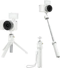 JJC Extendable Mini Tripod & Selfie Stick for Sony ZV1F ZV1 ZVE10 RX100 VII | for Sony ZV-E10 II ZV-1F ZV-1 II A6100 A6400, Canon PowerShot V1 SX740 HS G7X Mark III II EOS R100 R50 R10 & More by JJC