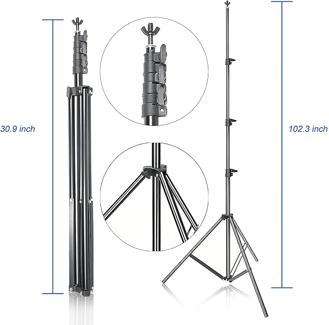 10ft x 8.5ft Adjustable Photography Backdrop Support System Photo Video Studio Muslin Background Stand Kit with Carry Bag - Image 3
