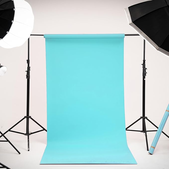 Kate Seamless Paper Backdrop for Photography Blue Photo Backdrop Paper (106.8''x32.8' Alpine) - Image 2