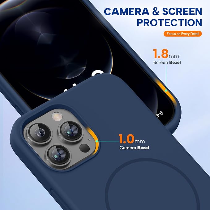 Miracase Silicone for iPhone 12 Pro Max Case, Dark Blue | Soft Anti-Scratch Microfiber Lining, Premium Silicone Cover Shockproof Drop Protection Phone Case for 12 Pro Max - Image 5