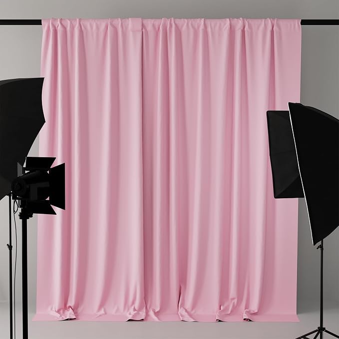 10x7FT Pink Backdrop Curtains for Parties, 5x7FT 2 Panels | Wrinkle Resistant Fabric Drapes for Photography Birthday Wedding Background Decorations Easy Hang Multipurpose Use - Image 7