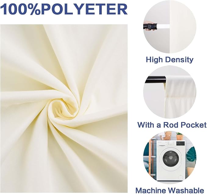 GFCC 8FTX10FT Ivory Backdrop Background for Photography Photo Booth Backdrop for Photoshoot Background Screen Video Recording Parties Curtain | Non-Reflective, Polyester Curtain, Easy Hang, Multipurpose Screen for Studio Photo Booth, Video Recording, P... - Image 2