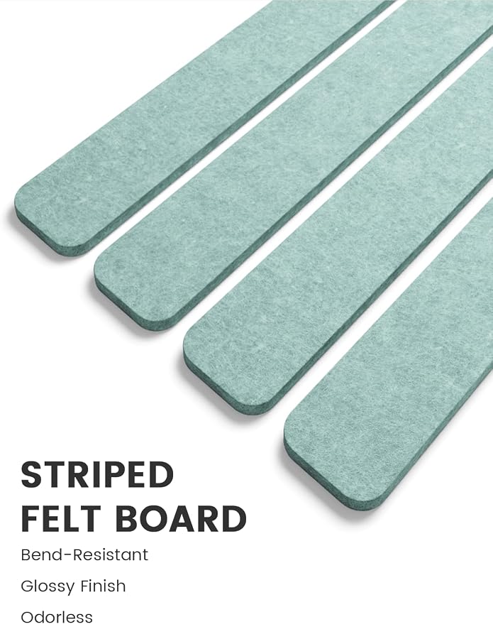 Fluxynara 13" x 2" Felt Wall Panels, Teal Blue | 8-Pack Includes 50 Push Pins and Adhesive Tabs for Photos, Notes and Decor in Bedroom Doors, Home Office or Studios - Image 3