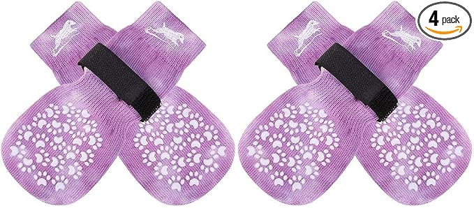 EXPAWLORER Anti Slip Dog Socks to Prevent Licking Paws, Dog Shoes for Hot Pavement, Dog Booties for Small Medium Large Senior Dogs, Traction Control Boots & Paw Protectors for Hardwood Floors by EXPAWLORER