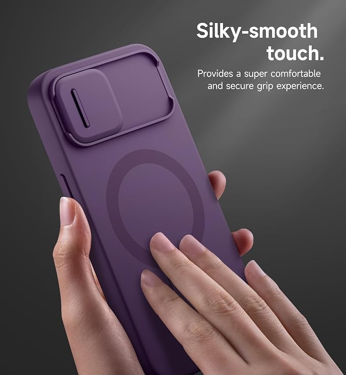 SURITCH for iPhone 17e/16e Case with Magnetic Camera Slide Cover and Adjustable Kickstand, Compatible with MagSafe, Shockproof Bumper Case Slim Protective Cover 6.1 Inch,Dark Purple - Image 8