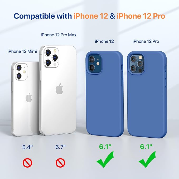 Miracase Silicone for iPhone 12 Case and iPhone 12 Pro Case, Sky Blue | Liquid Silicone Gel Rubber Shockproof Drop Protection Phone Case for iPhone 12/12 Pro 6.1 inch - Image 2