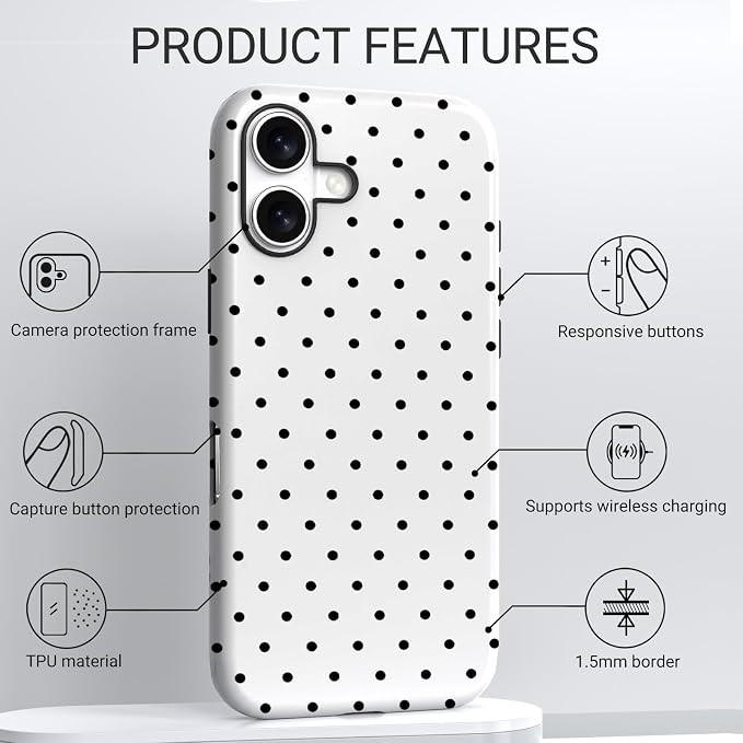 TPU Phone Case for iPhone 17, MagSafe Wireless Charging Compatible, Shockproof Slim Fit Protective Cover with Anti-Yellowing & Raised Camera Protection (Point 5, iPhone 17(6.3")) - Image 3