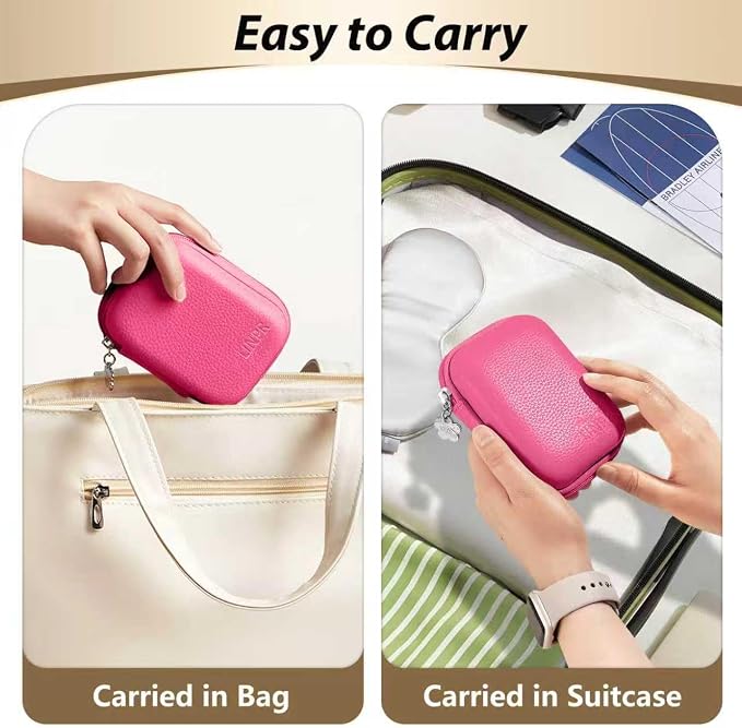Digital Camera Case for KODAK PIXPRO FZ55/FZ45, Case Only, Rose Pink | Fits CAMKORY DC403 and Canon PowerShot ELPH 360 HS Compact Digital Cameras, Small Hard Shell Camera Pouch with Mesh Pocket - Image 8