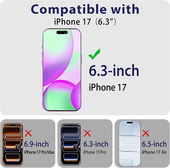 2+2 Pack Privacy Screen Protector for iPhone 17 6.3-Inch | with Camera Lens Protector, Anti-Spy Tempered Glass Film, Easy Installation, 9H Hardness, Case Friendly - Image 2