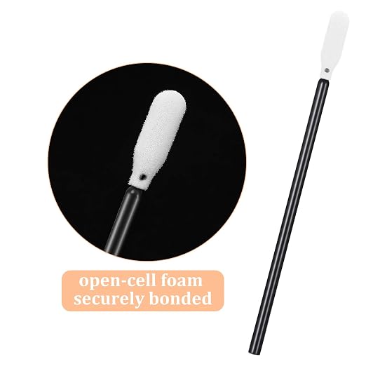Chinco 200 Pieces Foam Swab Sponge Swab Foam Tips Sponge Stick for Inkjet Printer Print Head Camera Optical Lens Optical Equipment(Black,3.66 Inch) (Pack of 2) - Image 2
