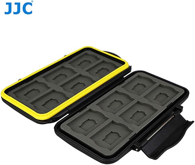 JJC MC-SDMSD24 Ruggard SD Card Case, Micro SD Card Case, Water-Resistant Case for SD Micro SD Cards, Rubber Sealed Ergonomic Locking Easy Carrying Memory Card Case Fits 12 SD 12 Micro SD Cards - Image 3