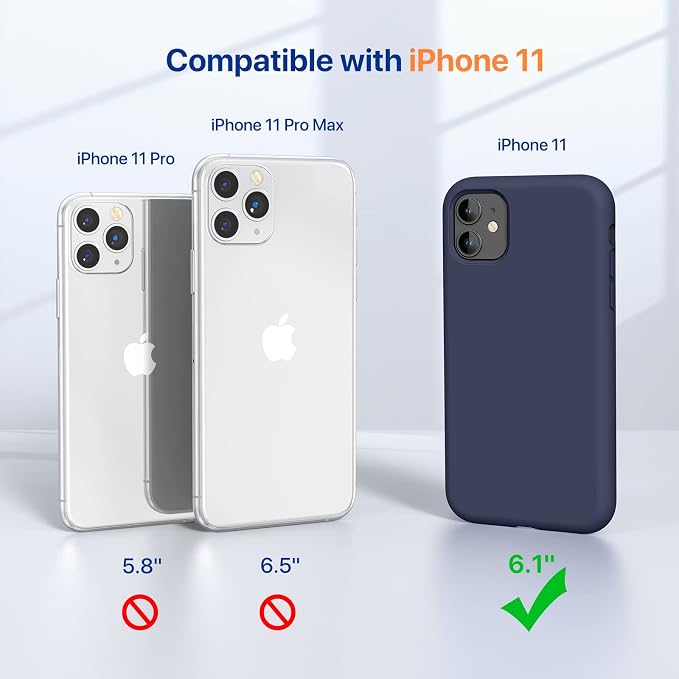 Miracase Silicone for iPhone 11 Phone Case, Dark Blue | Soft Anti-Scratch Microfiber Lining, Premium Silicone Cover Shockproof Drop Protection Phone Case for 11 - Image 5