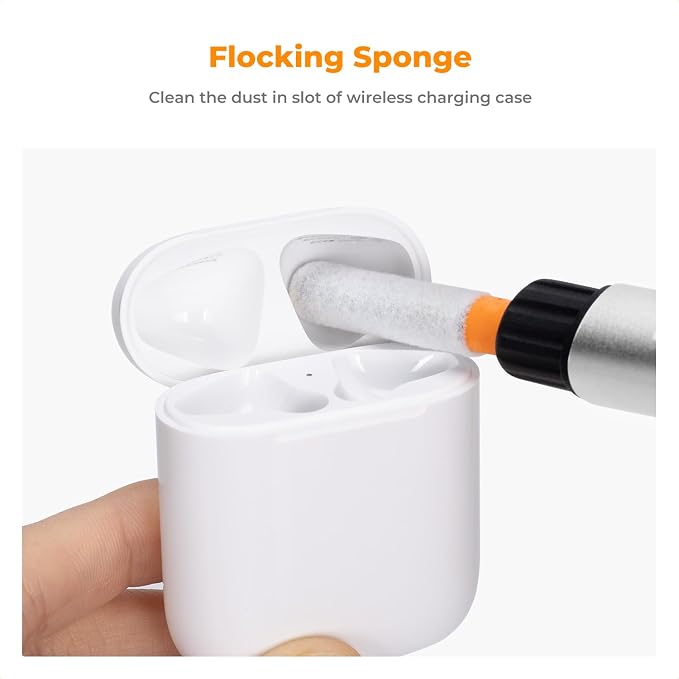K&F CONCEPT Multifunctional Lens Cleaning Kit for Bluetooth Earphones | Cleaning Pen,Cleaning Stripper X3,Flocking Sponge X3,Soft Brush Head,Chamois Carbon Head,Aluminum Alloy Pen Body,MP02 - Image 4