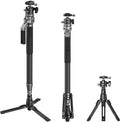 SmallRig 166.5cm / 65.6" Carbon Fiber Monopod for Camera, Compact Camera Monopod with One-Touch Height Adjustment, Max. 5kg Playload Ball Head, Storage Size of 68cm / 26.8", Weighs 1.72kg / 3.8lb by SmallRig