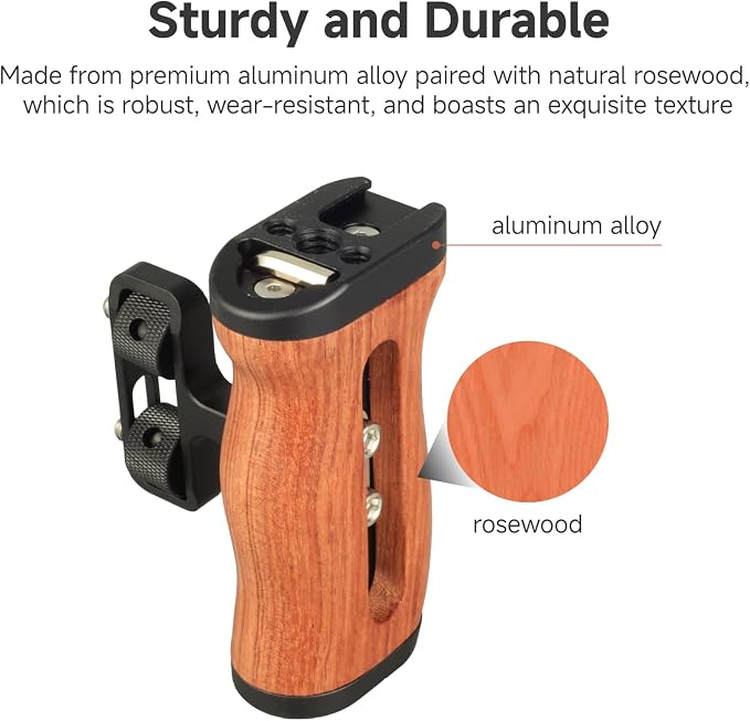 Accsoon Side Handle Handgrip for CineView M7H Pro/M7 Pro/M7 Camera Monitor with 1/4"-20 Threaded Holes, 35mm Up and Down Adjustable Reversible Grip for Monitor/Smartphone/iPad/Tablet/DSLR Cage-1 Pair - Image 7
