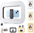 Smartphone Video Rig with Light, Handheld Ring Selfie Light Kit, LED Mobile Video Stabilizer with Built-in 8000mAh Battery for Camera, Smartphone, YouTube, TikTok Video Recording, Makeup by WBLOOMSI