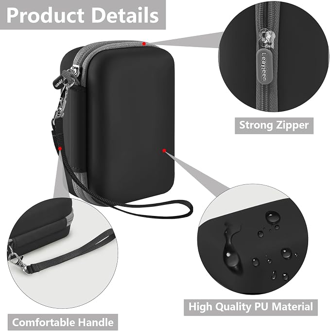 Leayjeen Hard EVA Case for KODAK EKTAR H35 H35N Film Camera - Black | Compatible with KODAK Ultra F9/M35/M38/RETO/Paper Shoot 35mm Camera, EVA Hard Shell, Fits Film Rolls (Case Only) - Image 4
