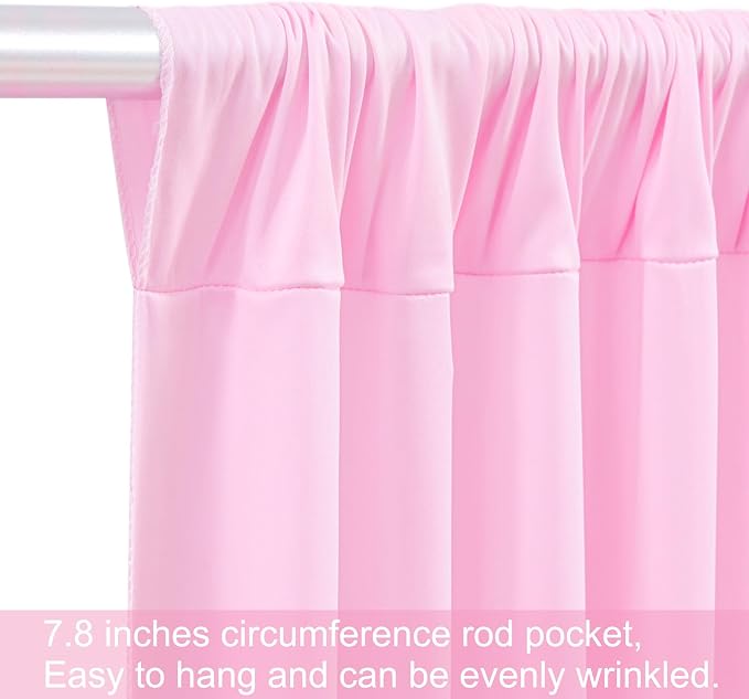 8 Panels Pink Backdrop Curtains for Wedding Party Wrinkle Free Backdrops Curtain Drapes Fabric Decorations Photo Back Drop Cloth for Baby Shower Photography Stage Reception 40ft(W) x 12ft(H) - Image 7