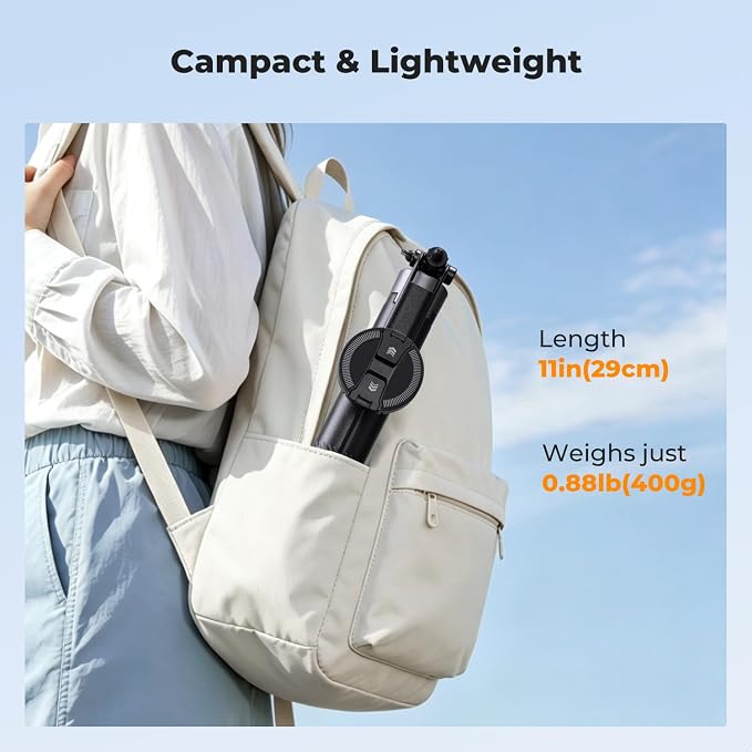 K&F CONCEPT 72" Selfie Stick for iPhone, Phone Tripod with Light | Clip & Magnetic, Light, Remote, 1s Open & Close, Compatible with iPhone 17-12 Osmo Pocket 4/3 Luna Ultra, X97C6 - Image 9