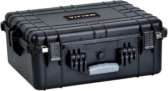 MEIJIA All Weather IP67 Waterproof Hard Camera Case,Hard Protective Case,Hard Case with Customizable Foam,Fit Use of Drones,Camera,Equipments,Pistols(Black,20.62 x16.85x8.11inches) by MEIJIA