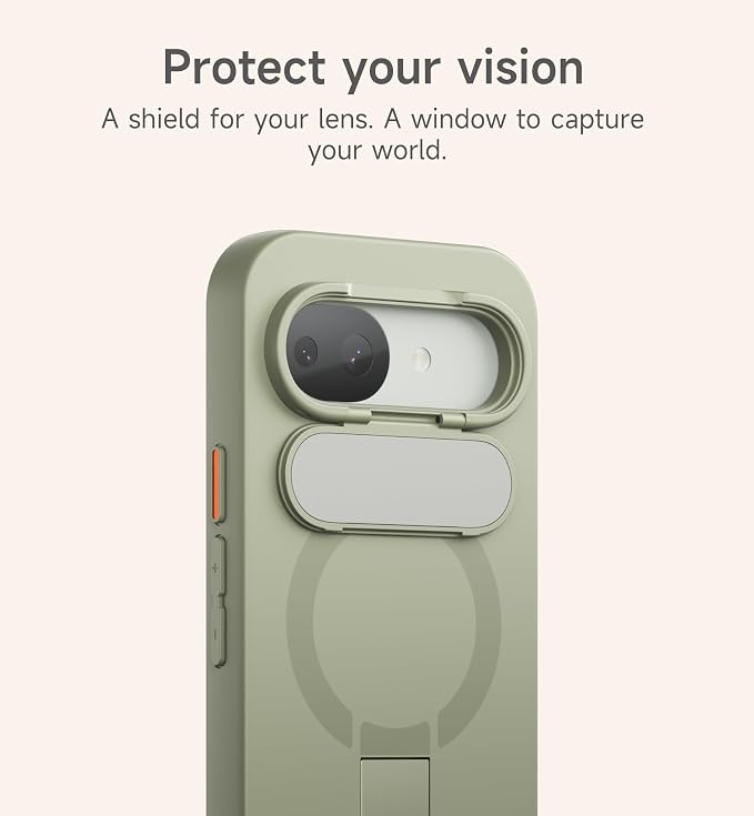 SURITCH for Google Pixel 10a Phone Case, Compatible with MagSafe, Protective Cover with Camera Cover & Adjustable Metal Kickstand for Pixel 10a 2026 -Sage Green - Image 3
