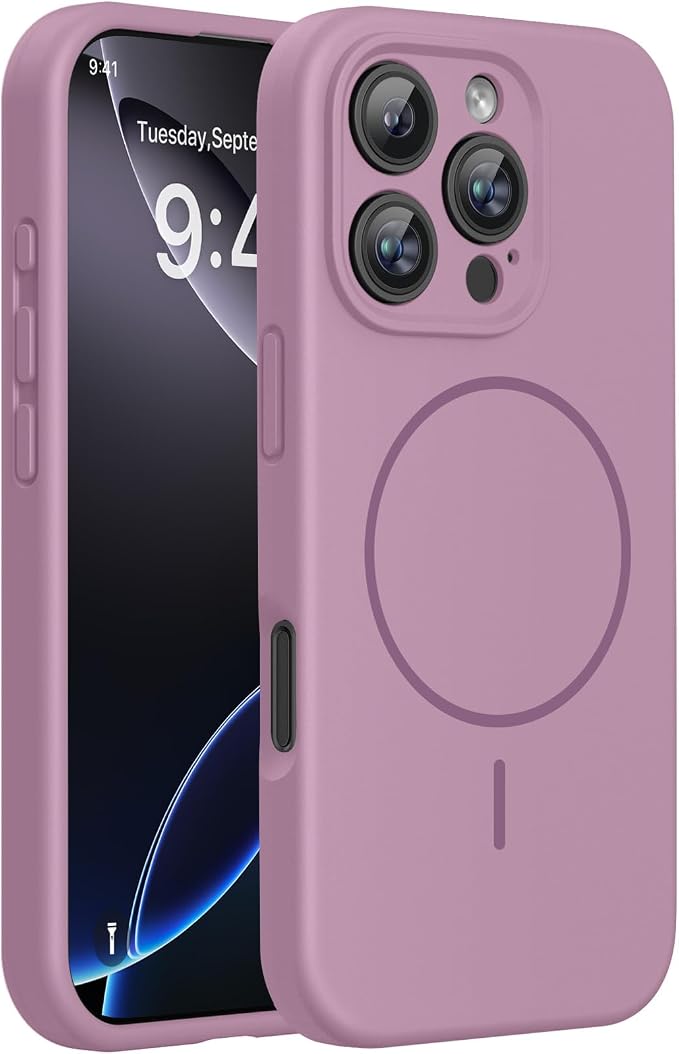 miracase Magnetic for iPhone 16 Pro Max Case, [Soft Anti-Scratch Microfiber Lining], Compatible with MagSafe, Liquid Silicone Case Shockproof Drop Protection Phone Case for 16 ProMax,Blackcurrant | Compatible with MagSafe, Soft Microfiber Lining, Premi... by Miracase