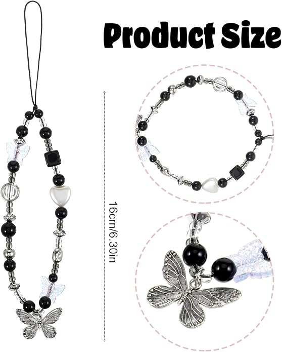 Ouligay Cherry Phone Charm Strap Cute Phones Lanyard Wrist Beaded Camera Strap Wrist Chain String for Bag Case Bags Pendants Decor Chains Small Gifts for Best Friend Sister - Image 2