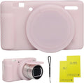 Camera Case for Sony ZV1 Digital Camera.ZV-1 Accessories | Soft Silicone Protective Case Removable Lens Cover,Comes with 2 Screen Protectors and 1 Wrist Strap.(Jelly Pink) by SZHSYJY
