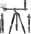 NEEWER Basics 64.5" Horizontal Overhead Tripod Monopod for Dual Camera Aluminum Travel DSLR Camcorder Stand with Cell Phone Holder Compatible with iPhone for Video Recording, 22lb/10kg Load, TP66 by Neewer