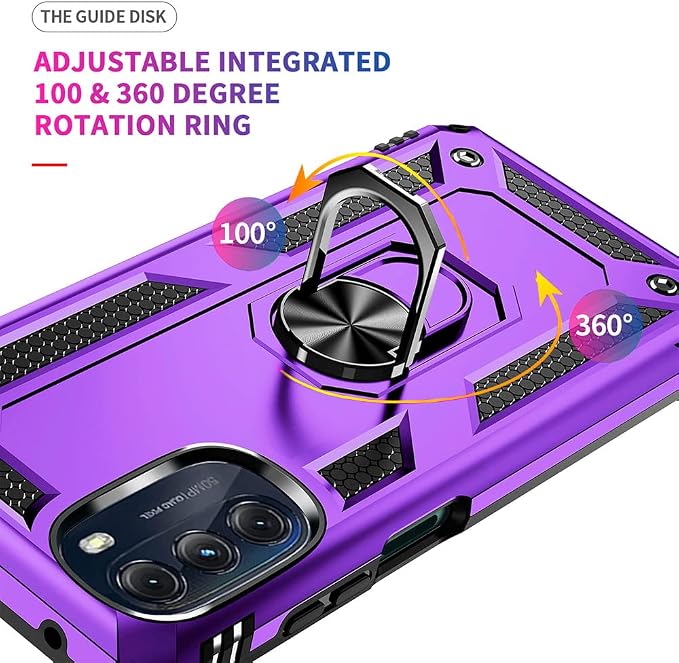 for Moto G 5G 2022 Case, Motorola Moto G 5G Case with HD Screen Protector, [Military Grade 16ft. Drop Tested] Ring Shockproof Protective Phone Case for Motorola G 5G 2022,Purple - Image 7