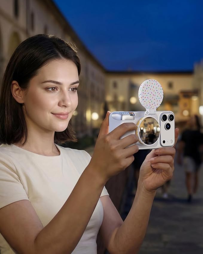 TELESIN Magnetic Phone Camera Grip & 360° RGB Magnetic Selfie Light Kit | Fun Shot Phone Selfie Grip Creator Kit for iPhone Magsafe & Android Selfies/Photography/TikTok/Zoom Calls/Video - Image 5