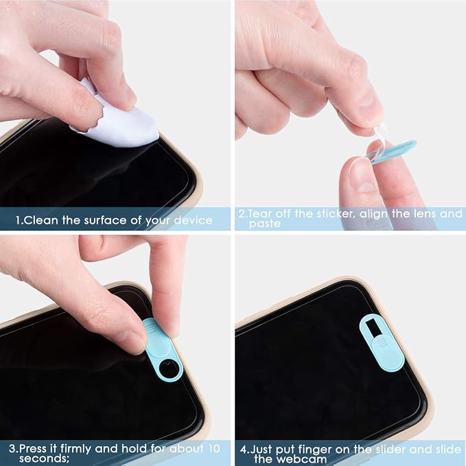 HKDGYHON Laptop Camera Cover, Privacy Security Cover, Ultra-Thin Web Cam Privacy Cover for MacBook, iMac, Laptop, Desktop, Pc, iPad, iPhone, Smartphone, Privacy Web Camera Protection (Blue - 3 Pack) - Image 7