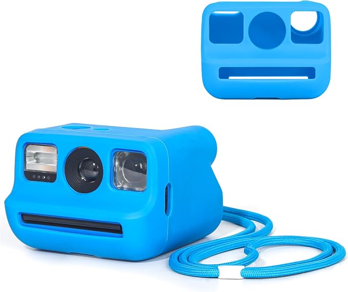 Silicone Case for Polaroid Go/Go Gen 2 Instant Print Camera, Blue | Protective Cover for Polaroid Go, Soft Silicone Case, Travel Cover Storage Bag, Wrist Strap, All-Round Protection, No Camera by wogozan