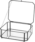 REDHUGO Large Glass Boxes for Display Handmade, Octagon, Black | Handmade Glass Jewelry Box with Mirrored Bottom and Lid, Ideal for Trinkets, Photos, Keepsakes and Vanity Decor by REDHUGO