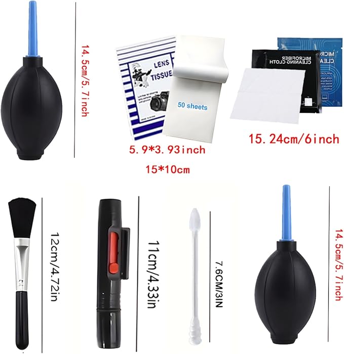 Professional Camera Cleaning Kit(38 pcs) - Including Lens Paper/Blower, APS-C Clean Swabs, Microfiber Cloths, Lens Pen, Clean Brush - DSLR Photography Accessories Lens Cleaning Kit Photographer Gifts - Image 3