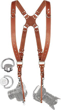 Dual Camera Harness Leather Camera Strap DSLR/SLR, All-Day Comfort by CCoiro