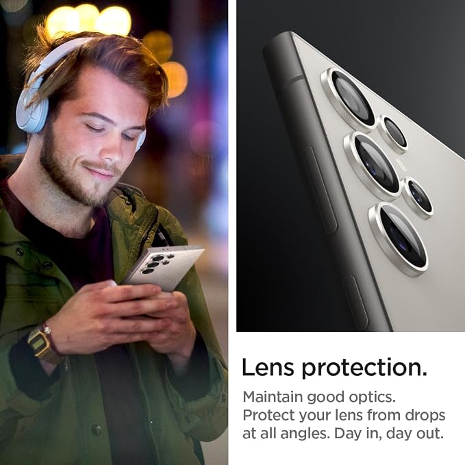 Spigen Camera Lens Protector for Galaxy S24 Ultra - Titanium Gray [2 Pack] | GlasTR EZ Fit Optik Pro, 9H+ Tempered glass, Scratch resistant, Original photo quality, Auto-align tray, Case-friendly - Image 3