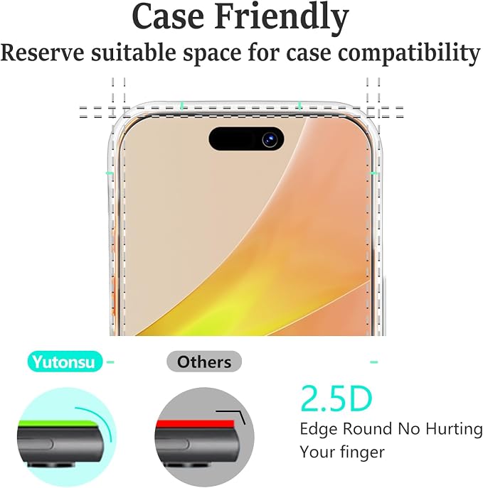 2+2 Pack Privacy Screen Protector for iPhone 17 Pro Max 6.9-Inch | with Camera Lens Protector, Anti-Spy Tempered Glass Film, Easy Installation, 9H Hardness, Case Friendly - Image 6