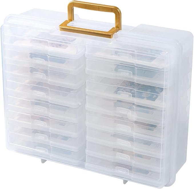 novelinks Photo Storage Box and 16 Inner 4" x 6" Photo Storage Containers | 1Pack Clear, Photo Albums 4x6 Pictures, Photo Organizers and Storage, Card Game Storage, Task Boxes for Special Education - Image 2