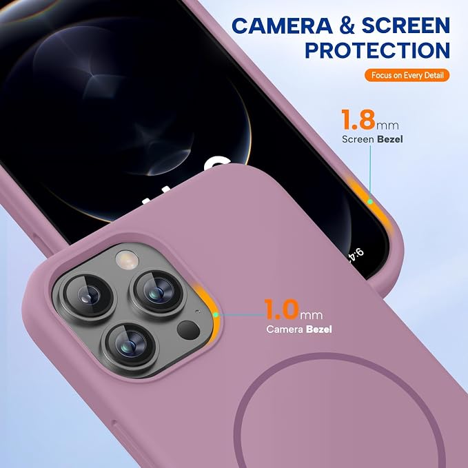 Miracase Silicone for iPhone 12 Pro Max Case, Blackcurrant | Soft Anti-Scratch Microfiber Lining, Premium Silicone Cover Shockproof Drop Protection Phone Case for 12 Pro Max - Image 5