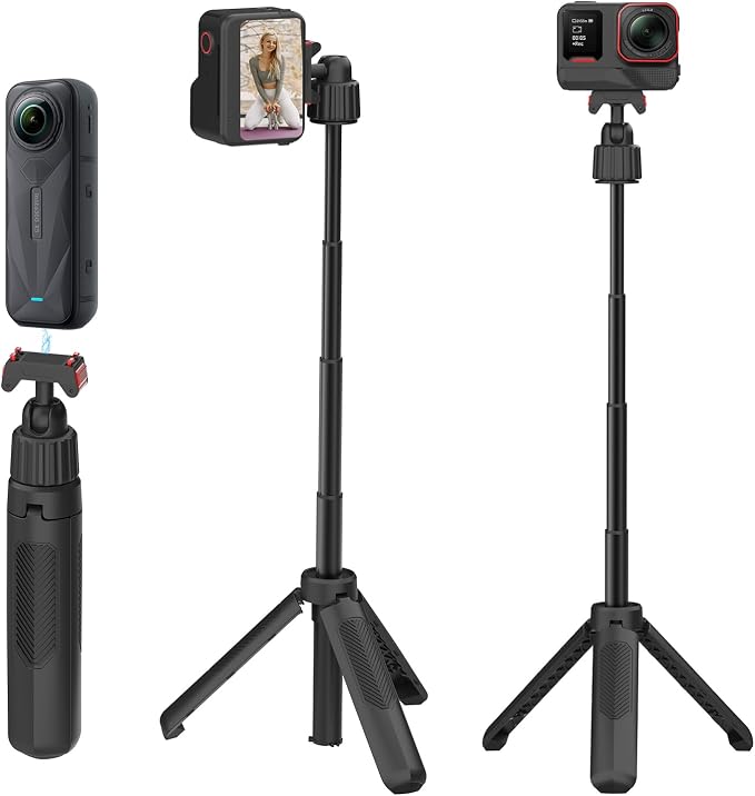 15.75" Selfie Stick Tripod Stand for Insta360 Ace Pro 2 Insta 360 X5 Accessories, Magnetic Quick Release Mini Extension Rod Shorty Handle Grip Monopod Extended Pole for Ace Pro Accessory by Unknown