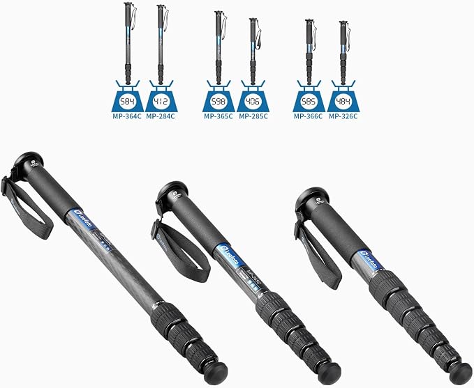 Leofoto MP-285C 60" 5-Section Carbon Fiber Portable Monopod, Lightweight Professional Camera Support for DSLR Cameras and Lenses,Max Load 33lb/15kg - Image 4