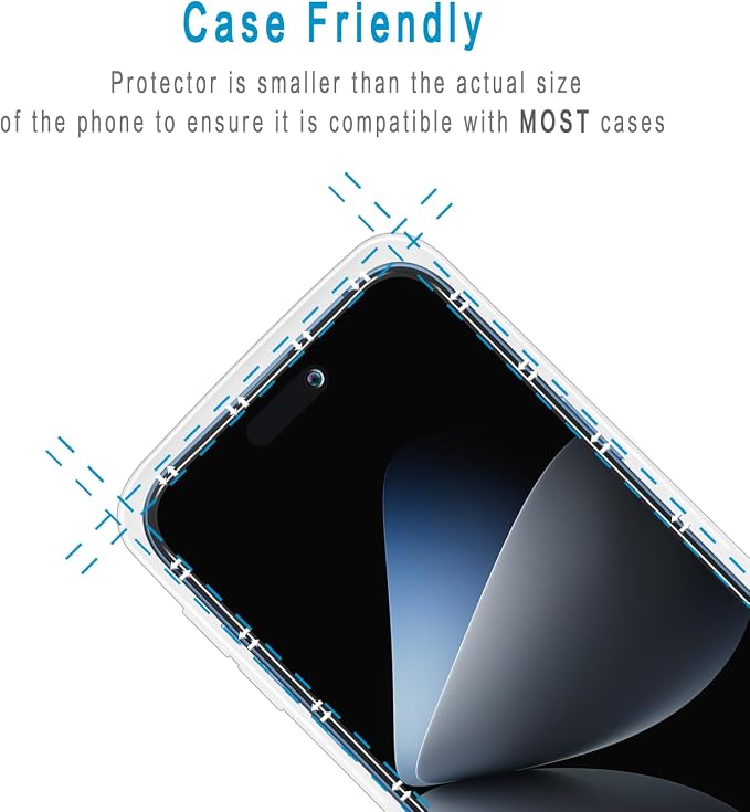 2+2 Pack Privacy Screen Protector for iPhone 16 Pro Max | Anti Spy Tempered Glass, with Camera Lens Protector, Anti Scratch, Bubble Free - Image 5