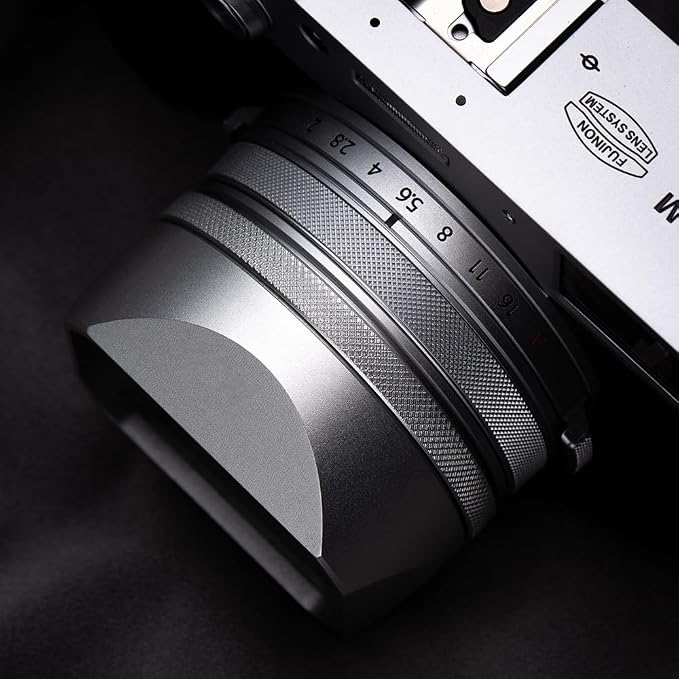 Metal Square Lens Hood (with Cap) with 49mm Adapter Ring for Fujifilm X100V/X100VI Camera Accessories (X100VI-Lens Hood-Silver) - Image 3