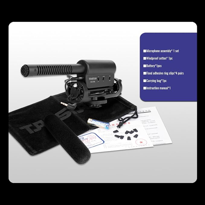 TAKSTAR SGC-598 3.5mm Cardioid Shotgun Microphone for Camera | Cardioid Condenser, +10dB Gain, 200Hz Low-Cut, Shock-Resistant - Image 5